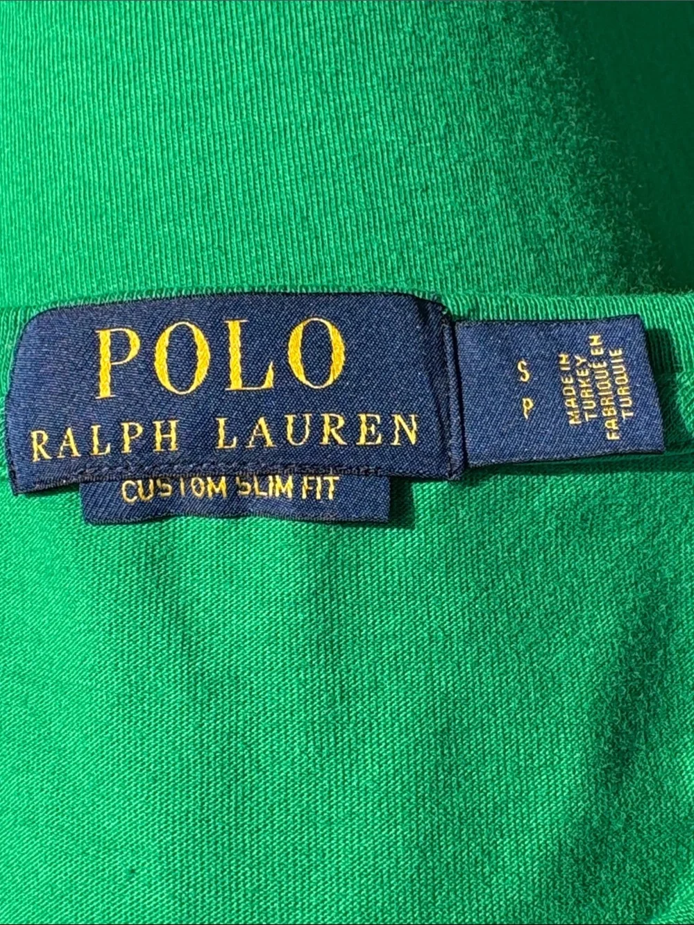 Polo Ralph Lauren Custom Slim Fit 1967 Athletic Dept Green Shirt Size Small
